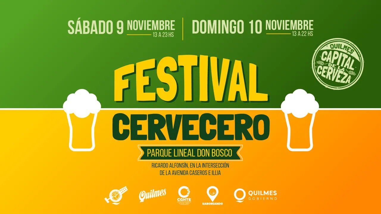 EL MUNICIPIO DE QUILMES INVITA AL “FESTIVAL CERVECERO” EN EL PARQUE LINEAL DON BOSCO (1)