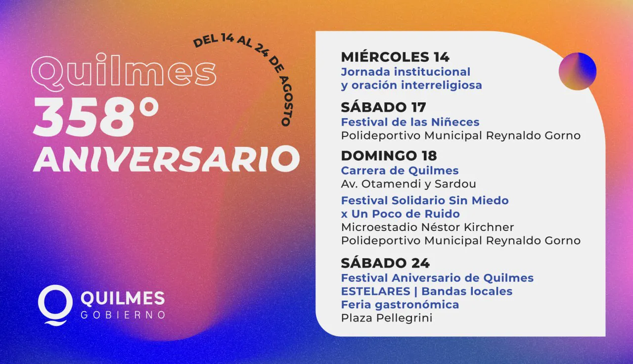 QUILMES FESTEJA SU 358º ANIVERSARIO CON ACTIVIDADES Y FESTIVALES PARA TODA LA FAMILIA (1)