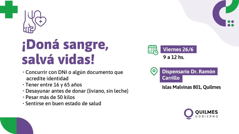 JORNADA DE DONACIÓN DE SANGRE EN EL EX DISPENSARIO 1