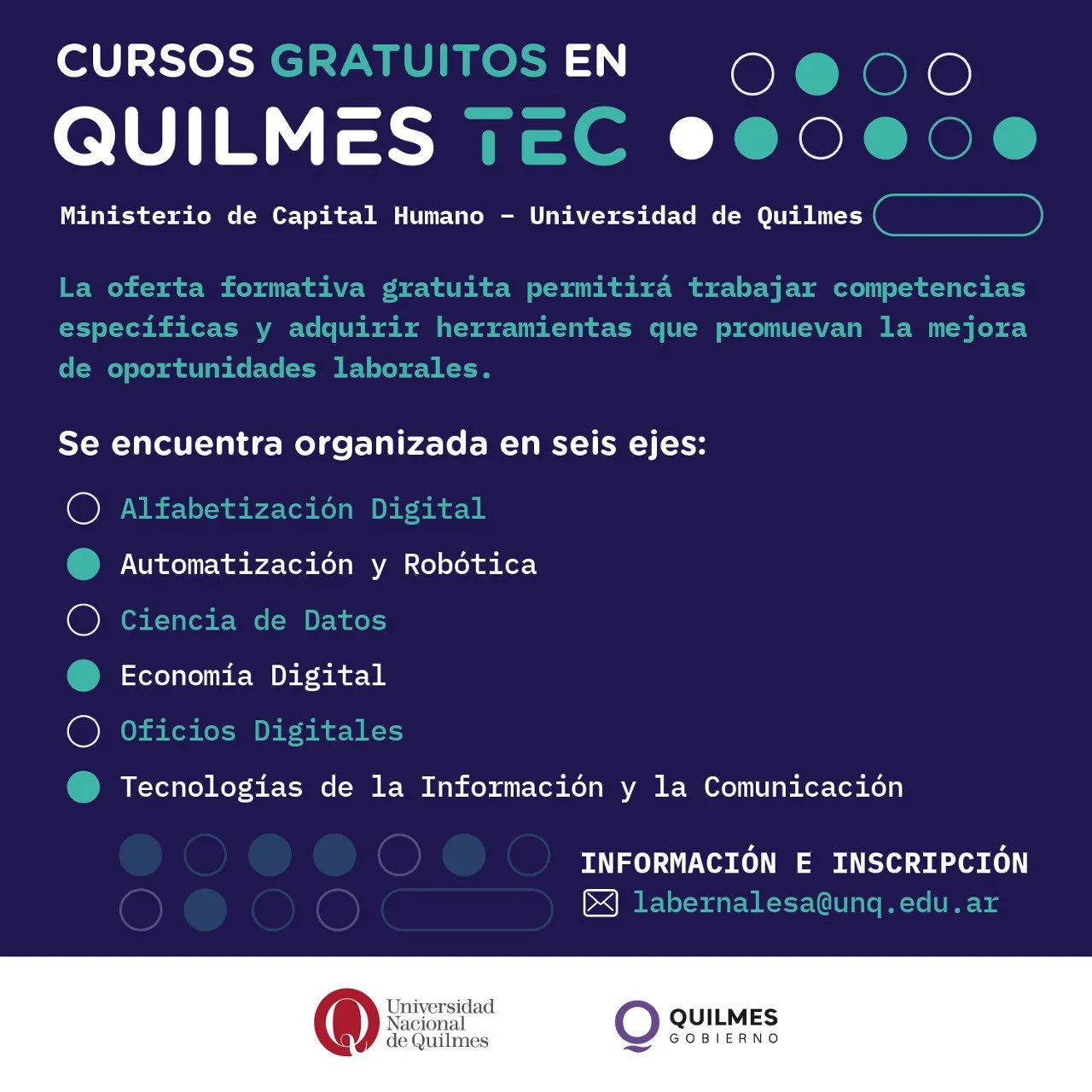 INSCRIPCIONES ABIERTAS PARA CURSOS GRATUITOS EN QUILMES TEC (2)