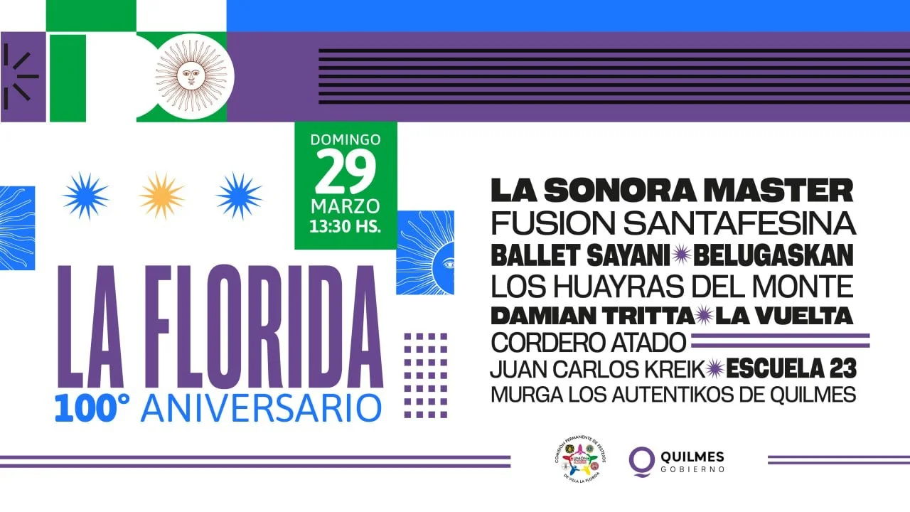 EL MUNICIPIO DE QUILMES INVITA A LAS Y LOS VECINOS A LOS FESTEJOS POR EL 100º ANIVERSARIO DE VILLA FLORIDA CON EL CIERRE A PURA CUMBIA DE LA SONORA MASTER 2