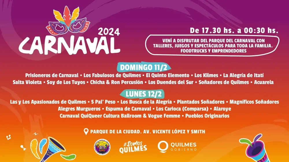 TODO LISTO PARA FESTEJAR LOS CARNAVALES 2024 EN QUILMES 2