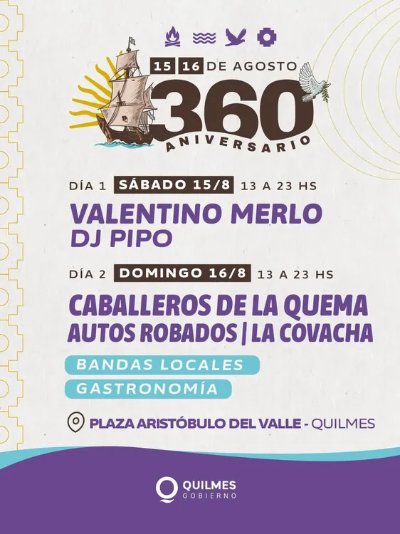 ¡CUMPLIMOS 360 AÑOS Y LO CELEBRAMOS JUNTOS! ☀️Te esperamos en la Plaza Aristóbulo del Valle para