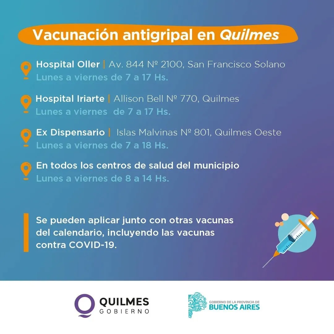 COMENZÓ LA CAMPAÑA DE VACUNACIÓN ANTIGRIPAL 2024 EN LOS CENTROS DE SALUD DE QUILMES 2